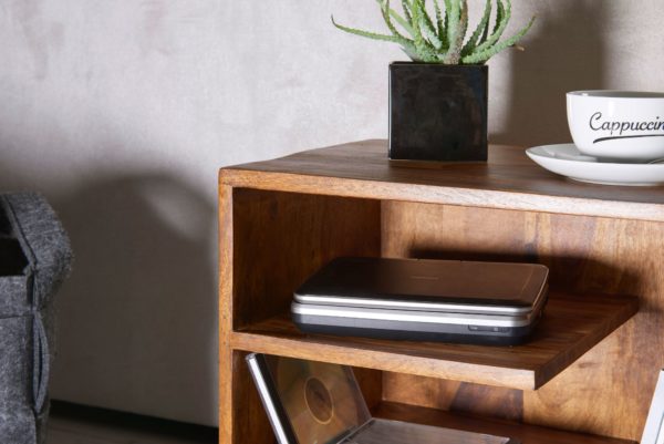 Side Table Surnar 43X43X30 Cm Sheesham Solid Wood Design Bedside Table 47417 Wohnling Beistelltisch Mit Ablagen