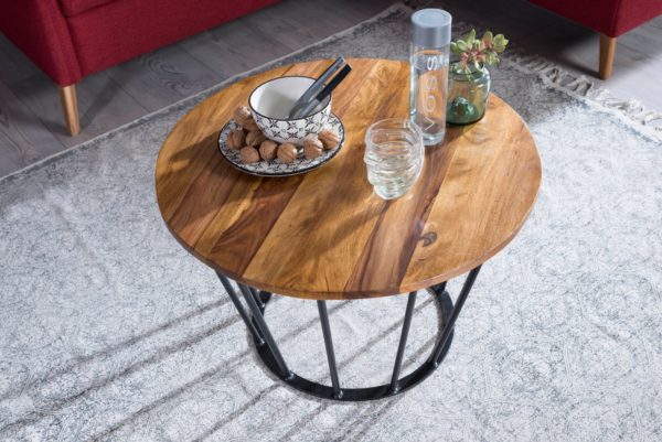 Coffee Table Sheesham Wood 62 X 40 X 62 Cm Metal Coffee Table 47429 Wohnling Couchtisch Ormond 62X62X40 Cm Shee 4