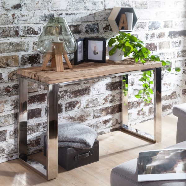Console Table Priya 115X76X46 Cm Solid Wood Nature 47434 Wohnling Couchtisch 115X46X76 Cm Recycle Wo 1