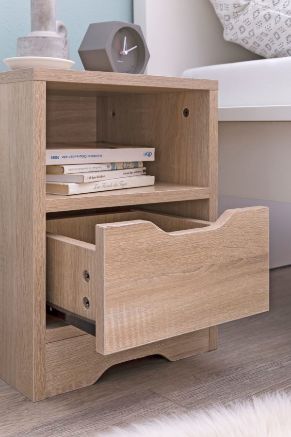 Night Console Wl5.701 31X43X31 Cm Sonoma 1 Drawer And Storage Compartment 47473 Wohnling Nachtkonsole Pagus Mit 1 Schublade 7