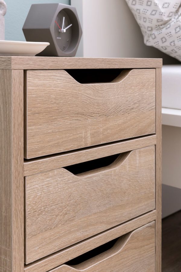 Night Console Wl5.705 31X49X31 Cm Sonoma With 3 Drawers 47477 Wohnling Nachtkonsole Pagus Mit 3 Schublade 9