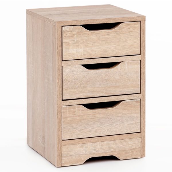 Night Console Wl5.705 31X49X31 Cm Sonoma With 3 Drawers 47477 Wohnling Nachtkonsole Pagus Mit 3 Schubladen