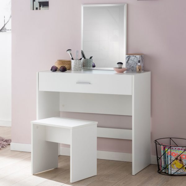Dressing Table Wl5.726 81X131X39 Cm White Console Table Wood Modern 47519 Wohnling Schminktisch Mary Weiss Wl5 726 Wl 1