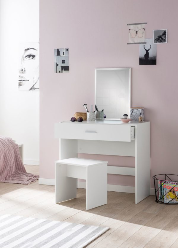 Dressing Table Wl5.726 81X131X39 Cm White Console Table Wood Modern 47519 Wohnling Schminktisch Mary Weiss Wl5 726 Wl 5