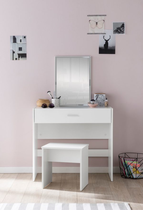 Dressing Table Wl5.726 81X131X39 Cm White Console Table Wood Modern 47519 Wohnling Schminktisch Mary Weiss Wl5 726 Wl 7