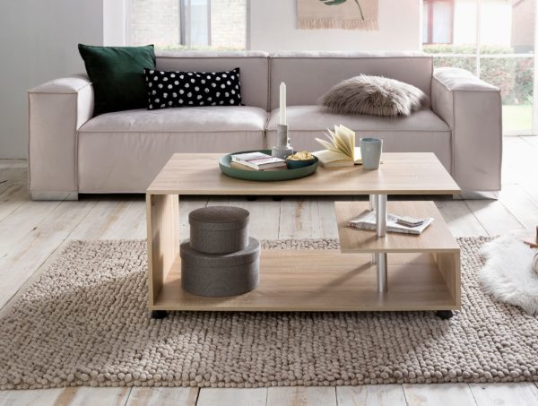 Design Coffee Table Wl5.735 105 X 48,5 X 60 Cm Sonoma Rotatable With Castors 47538 Wohnling Couchtisch Letty Sonoma Wl5 735 Wl 4