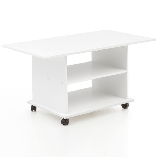 Design Coffee Table Wl5.738 95 X 51 X 54,5 Cm White Rotatable With Castors 47541 Wohnling Couchtisch Move Weiss Wl5 738 Wl5 73