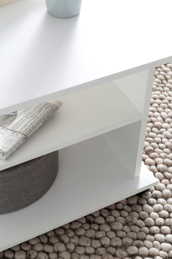 Design Coffee Table Wl5.738 95 X 51 X 54,5 Cm White Rotatable With Castors 47541 Wohnling Couchtisch Move Weiss Wl5 738 Wl5 5
