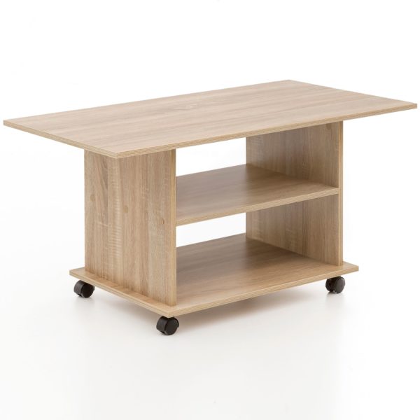 Design Coffee Table Wl5.739 95 X 51 X 54,5 Cm Sonoma Rotatable With Castors 47542 Wohnling Couchtisch Move Sonoma Wl5 739 Wl5 8