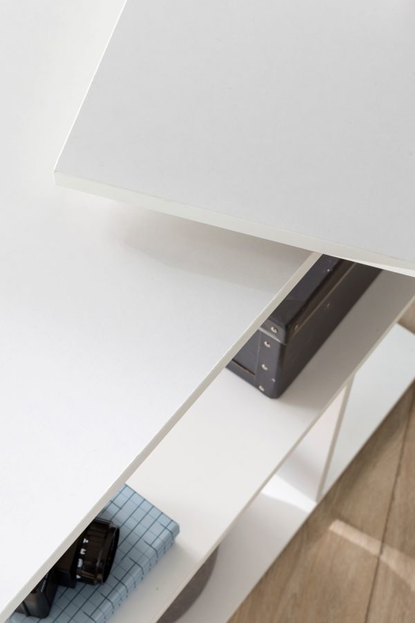 Desk Wl5.756 White Matt 119 X 78 X 49 Cm With Shelf Shelf 47562 Wohnling Schreibtisch Vary 117X33X74 Cm Wei 5