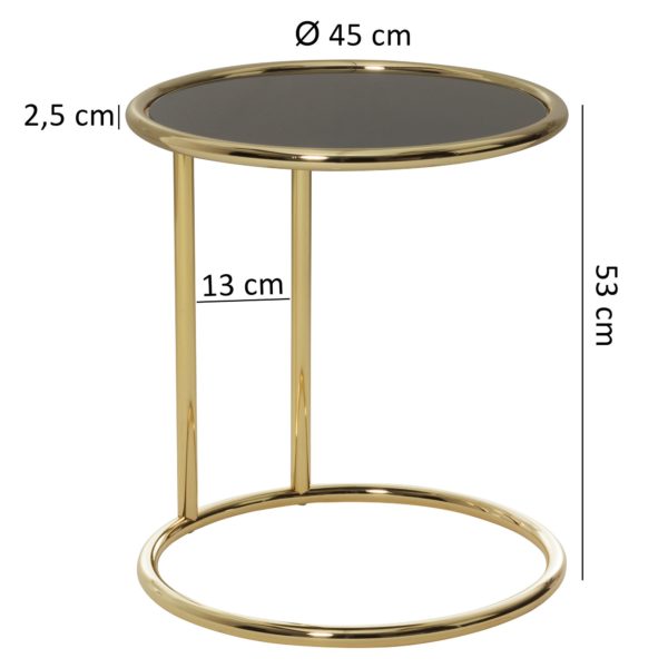 Side Table Leona Ø 45 Cm Black / Gold 47895 Wohnling Beistelltisch Leona 45 Cm Schwa 3
