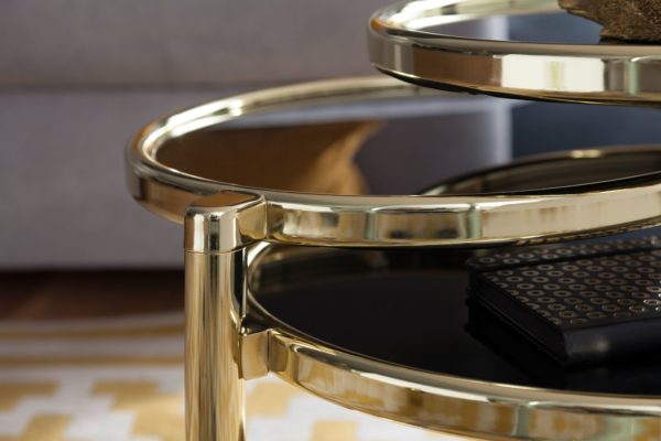 Coffee Table Susi With 3 Table Tops Black / Gold 58 X 43 X 58 Cm 47896 Wohnling Couchtisch Susi Mit 3 Tischplatten 6