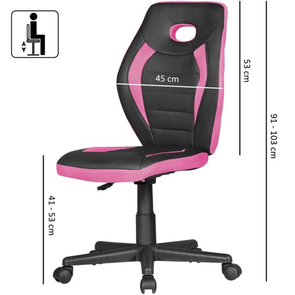 Child Ergonomic Swivel Chair For Children From 4 48245 Amstyle Kinderdrehstuhl Luan Schwarz Pink S 2