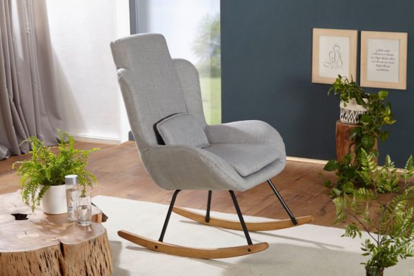 Rocking Chair Rocky Gray Design Relaxing Chair 75 X 110 X 88.5 Cm 48258 Wohnling Schaukelstuhl Rocky Hellgrau Wl5 7 4
