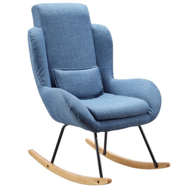 Rocking Chair Rocky Blue Design Relaxing Chair 75 X 110 X 88.5 Cm 48259 Wohnling Schaukelstuhl Rocky Blau Wl5 800 Wl5