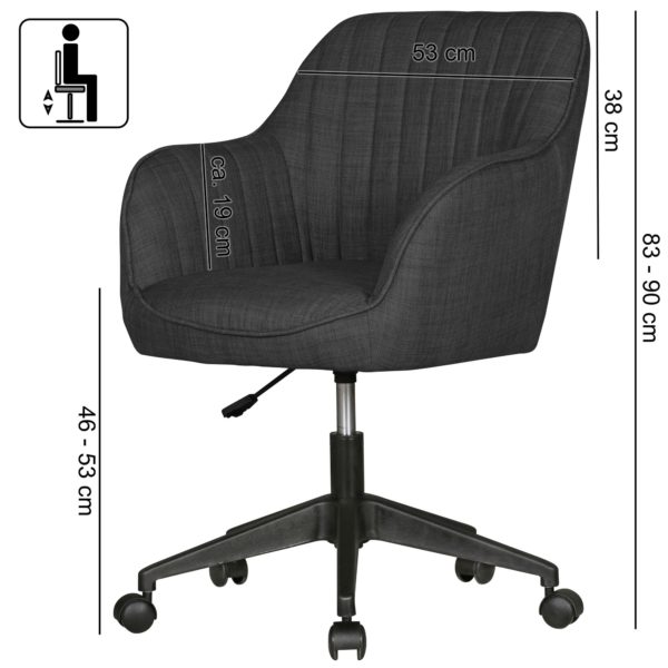 Desk Ergonomic Chair Mara Anthracite 48266 Amstyle Schreibtischstuhl Mara Anthrazit Sp 2