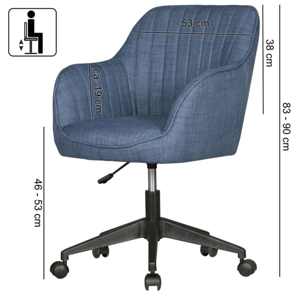 Desk Ergonomic Chair Mara 48267 Amstyle Schreibtischstuhl Mara Blau Spm1 40 3
