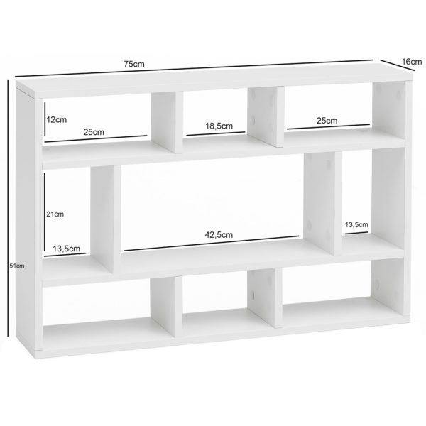 White 75X51X16 Cm Wooden Hanging Shelf Modern 48469 Wohnling Wandregal Aura 75X51X16 Cm Weiss W 3