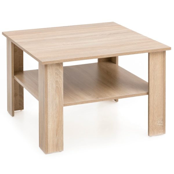 Coffee Table Sonoma Oak 60X42X60 Cm Design Wooden Table With Shelf 48493 Wohnling Couchtisch Gina 60X60X42 Cm Sonoma W