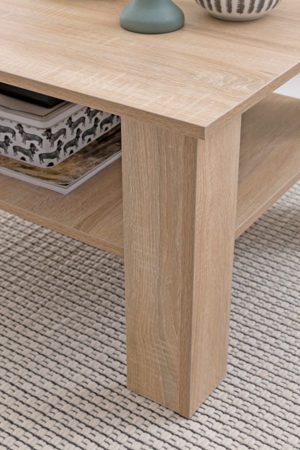 Coffee Table Sonoma Oak 60X42X60 Cm Design Wooden Table With Shelf 48493 Wohnling Couchtisch Gina 60X60X42 Cm Sonoma 5