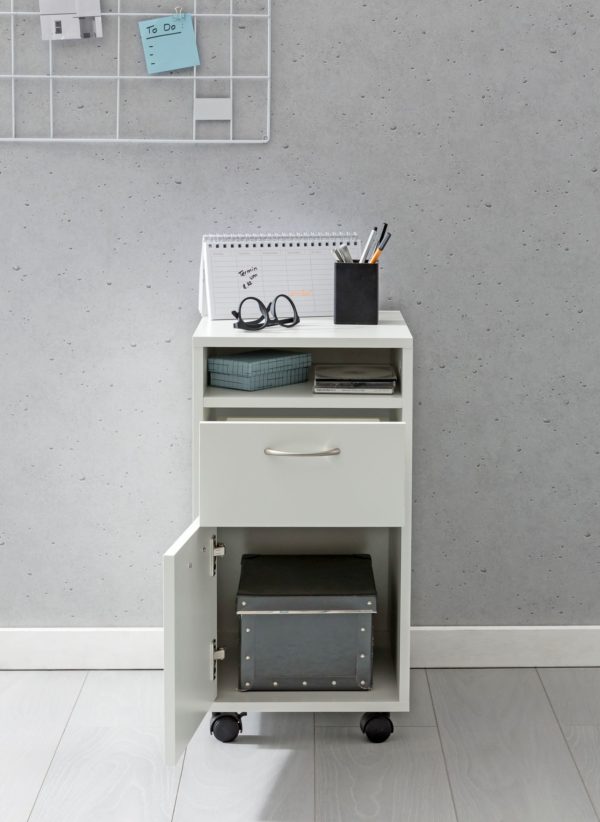 Roll Container White 33X63X38 Cm Desk Base Cabinet Wood 48617 Wohnling Rollcontainer Lola 33X38X63 Cm Weiss Wl5 901 Wl5 901 6