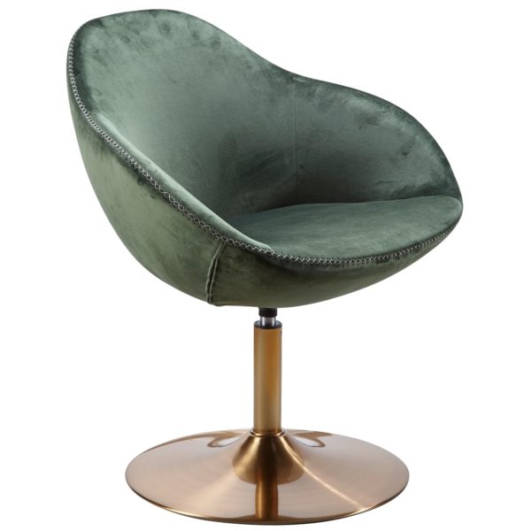 Chair Sarin Velvet Green / Gold 70X79X70 Cm Design Swivel Chair 48686 Wohnling Loungesessel Sarin Stoff Gruen Ba 6