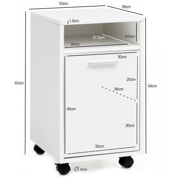 Roll Container White 33X60X38Cm Drawer Cabinet Office Container 50122 Wohnling Rollcontainer Katsu 33X38X59 5 Cm 3