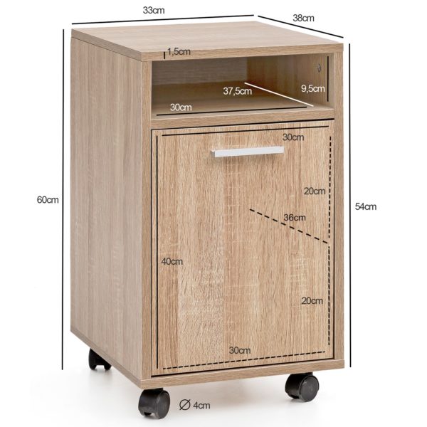Roll Container Sonoma 33X60X38Cm Drawer Cabinet Office Container 50123 Wohnling Rollcontainer Katsu 33X38X59 5Cm S 3