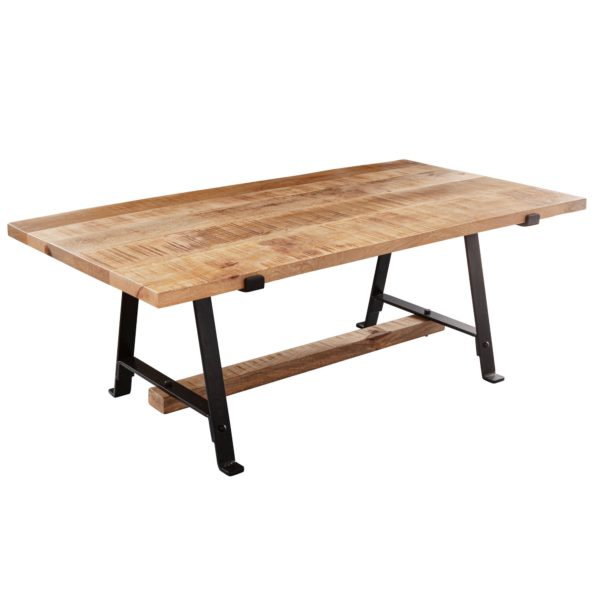 Coffee Table Mango Solid Wood 115X42X60 Cm Table With Metal Frame 51987 Wohnling Couchtisch Mango Massivholz 115X42X60 Cm Tisch Mit Metallgestell Sofatisch Rechteckig Industrial Design Massiver Wohnzimmertisch Modern Abstelltisch Beistelltisch Bra 6