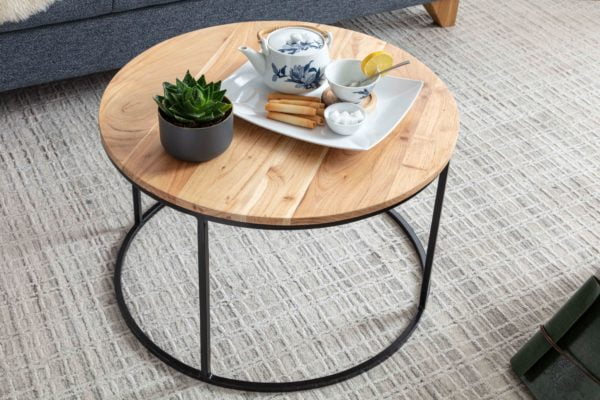Coffee Table 60X43X60 Cm Acacia Solid Wood / Metal Coffee Table 51990 Wohnling Couchtisch Akazie 60X60X43 Cm Wl5 959 Wl5 959 4