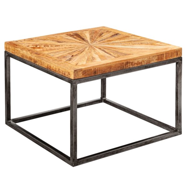 Coffee Table Mango Solid Wood 55X40X55 Cm Table With Metal Frame 52007 Wohnling Couchtisch Mango Massivholz 55X40X55 Cm Tisch Mit Metallgestell Wohnzimmertisch Quadratisch Im Industrial Design Massiver Sofatisch Modern Abstelltisch Beistelltisch 6