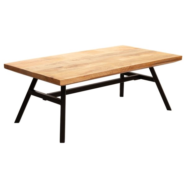 Coffee Table Mango Solid Wood / Metal 110X42.5X60 Cm Living Room Table 52012 Wohnling Couchtisch Mango Massivholz Metall 110X40X60 Cm Wohnzimmertisch Tisch Rustikal Echtholz Und Edelstahl Moderner Sofatisch Massiv Abstelltisch Beistelltisch Braun Fue 6