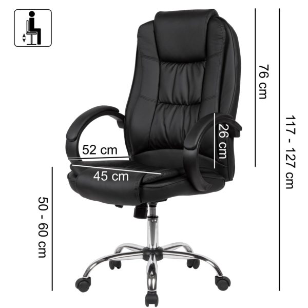 Boss Desk Ergonomic Chair Swivel 52186 Amstyle Buerostuhl Schwarz Gepolstert Spm1 407 Spm1 407 2