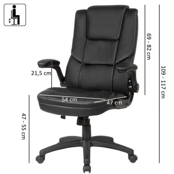 Office Desk Chair Black Swivel Chair 52187 Amstyle Buerostuhl Beweglicher Arm Spm1 408 2
