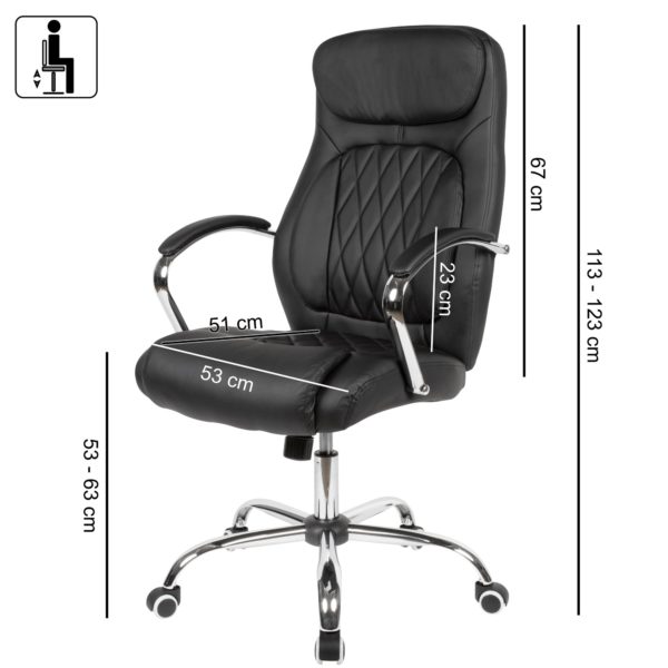 Desk Ergonomic Chair Black 52192 Amstyle Buerostuhl Gepolsterte Armlehne Spm1 412 Spm1 412 2