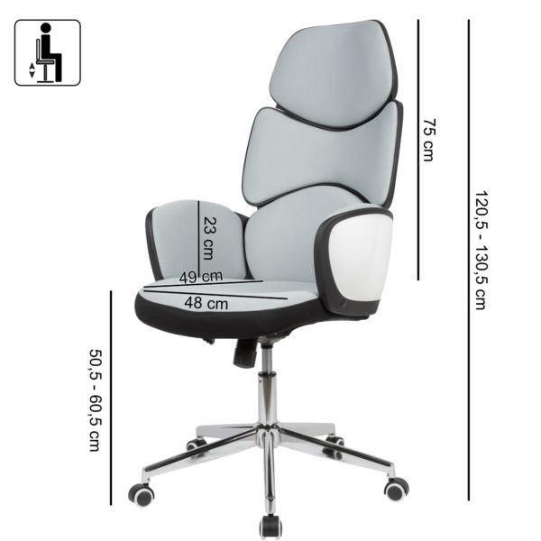 Boss Desk Ergonomic Chair 52233 Amstyle Buerostuhl Hellgrau Spm1 413 Spm1 413 2