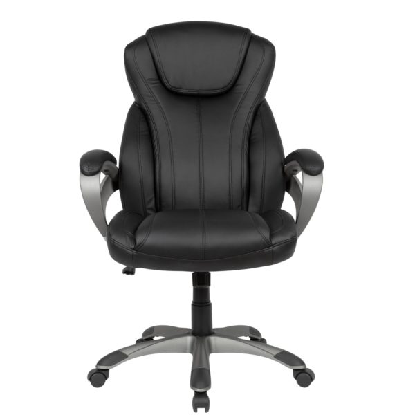 Desk Chair Imitation Leather Black Office Swivel Chair Up To 120 Kg 52235 Amstyle Buerostuhl Schwarz Spm1 415 Spm1 415 1