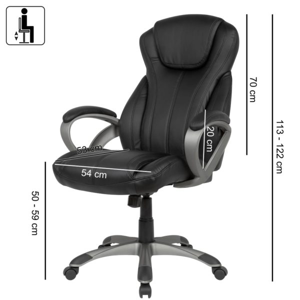Desk Chair Imitation Leather Black Office Swivel Chair Up To 120 Kg 52235 Amstyle Buerostuhl Schwarz Spm1 415 Spm1 415 3