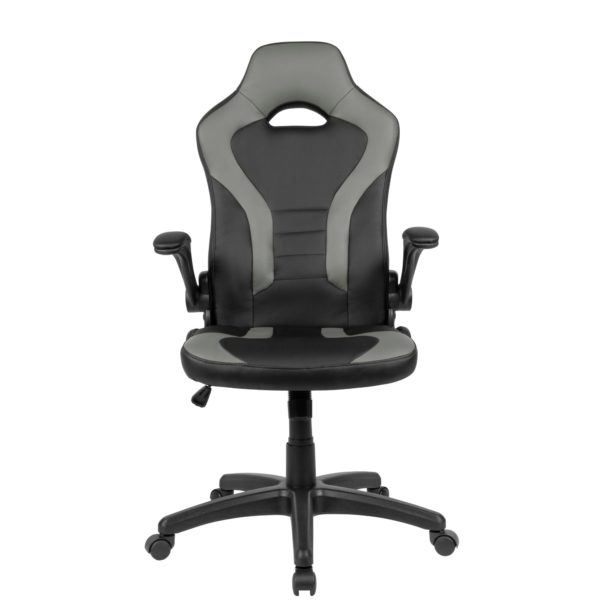 Gaming Swivel Chair Imitation Leather Black / Gray Desk Chair Up To 120 Kg 52238 Amstyle Buerostuhl Grau Spm1 418 Spm1 418 1