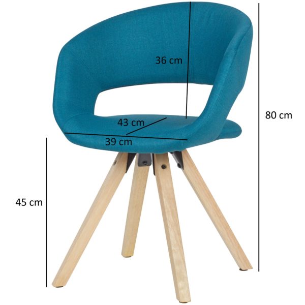 Dining Petrol Fabric   Kitchen Chair With Backrest 52382 Wohnling Esszimmerstuhl Stoff Petrol Wl6 025 Wl6 025 4