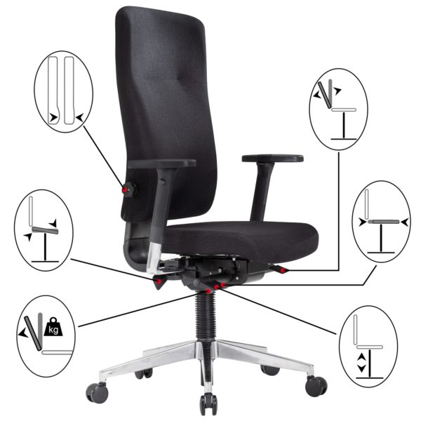 Office Chair Black Fabric Executive Chair Ergonomic 52392 Amstyle Buerostuhl Schwarz Spm1 426 Spm1 426 11