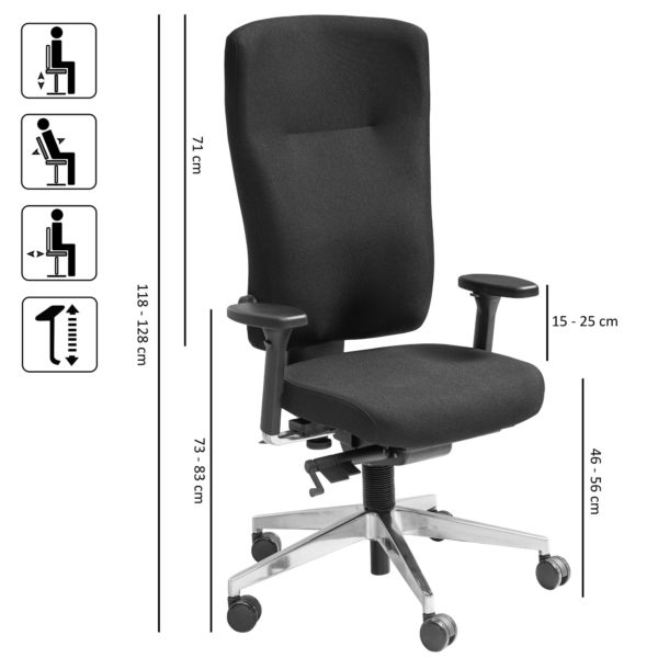 Office Chair Black Fabric Executive Chair Ergonomic 52392 Amstyle Buerostuhl Schwarz Spm1 426 Spm1 426 4
