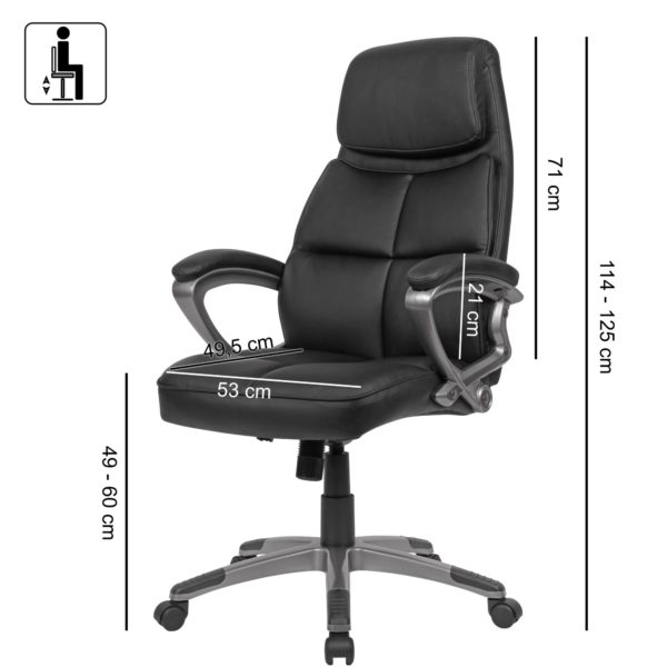 Desk Chair Imitation Leather Black Office Swivel Chair Up To 120 Kg 52398 Amstyle Buerostuhl Schwarz Kunstleder Spm1 424 Spm1 424 3