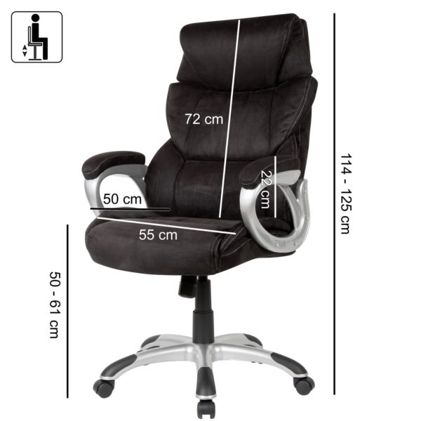 Office Chair, For Boss Black Desk Chair 52399 Amstyle Buerostuhl Schwarz Stoff Spm1 425 Spm1 425 4