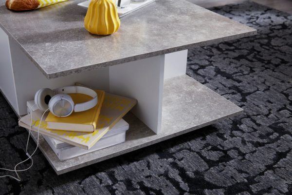 Design Coffee Table 70X70 Cm Cement Gray / White 52549 Wohnling Couchtisch 70X70X36 Cm Grau Weiss Wl6 065 Wl6 065 13