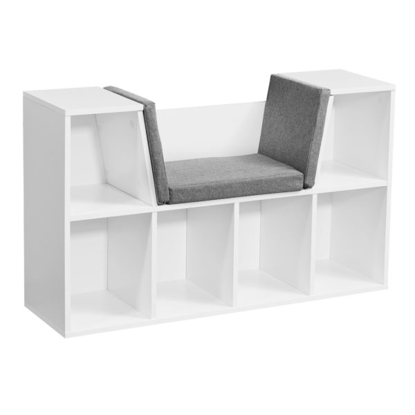 Design Shelf With Seat 101.5 X 61.5 X 30 Cm White Matt 52562 Wohnling Design Regal Mit Sitzflaeche Cm Weiss Matt Standregal Mit Sitzauflage Grau Sitzbank Mit 6 Faechern Wl6 068 Wl6 068