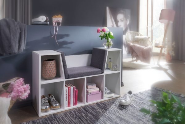 Design Shelf With Seat 101.5 X 61.5 X 30 Cm White Matt 52562 Wohnling Regal Mit Sitzflaeche 102X30X61 Cm Weiss Wl6 068 Wl6 068 2