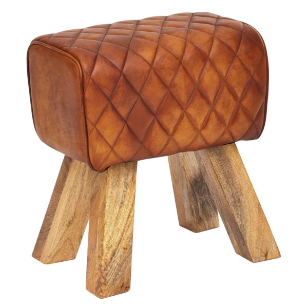 Stool Real Leather / Solid Wood 40X48X27 Cm Modern Footstool 52643 Wohnling Sitzbank 40X30X45 Cm Wl6 092 Wl6 092