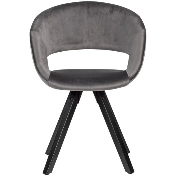 Dining Chair Velvet Dark Grey With Black Legs Modern 53458 Wohnling Esszimmerstuhl Samt Dunkelgrau Schwarze Beine Wl6 105 Wl6 105 1