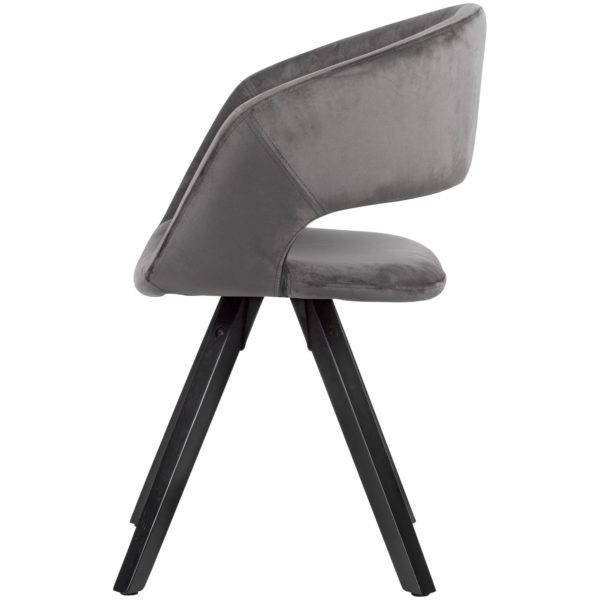 Dining Chair Velvet Dark Grey With Black Legs Modern 53458 Wohnling Esszimmerstuhl Samt Dunkelgrau Schwarze Beine Wl6 105 Wl6 105 3